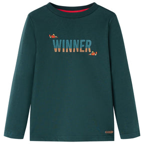 Vidaxl kindershirt met lange mouwen 104 donkergroen