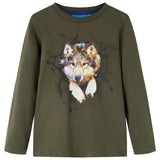 VidaXL Kindershirt met lange mouwen 104 kakikleurig