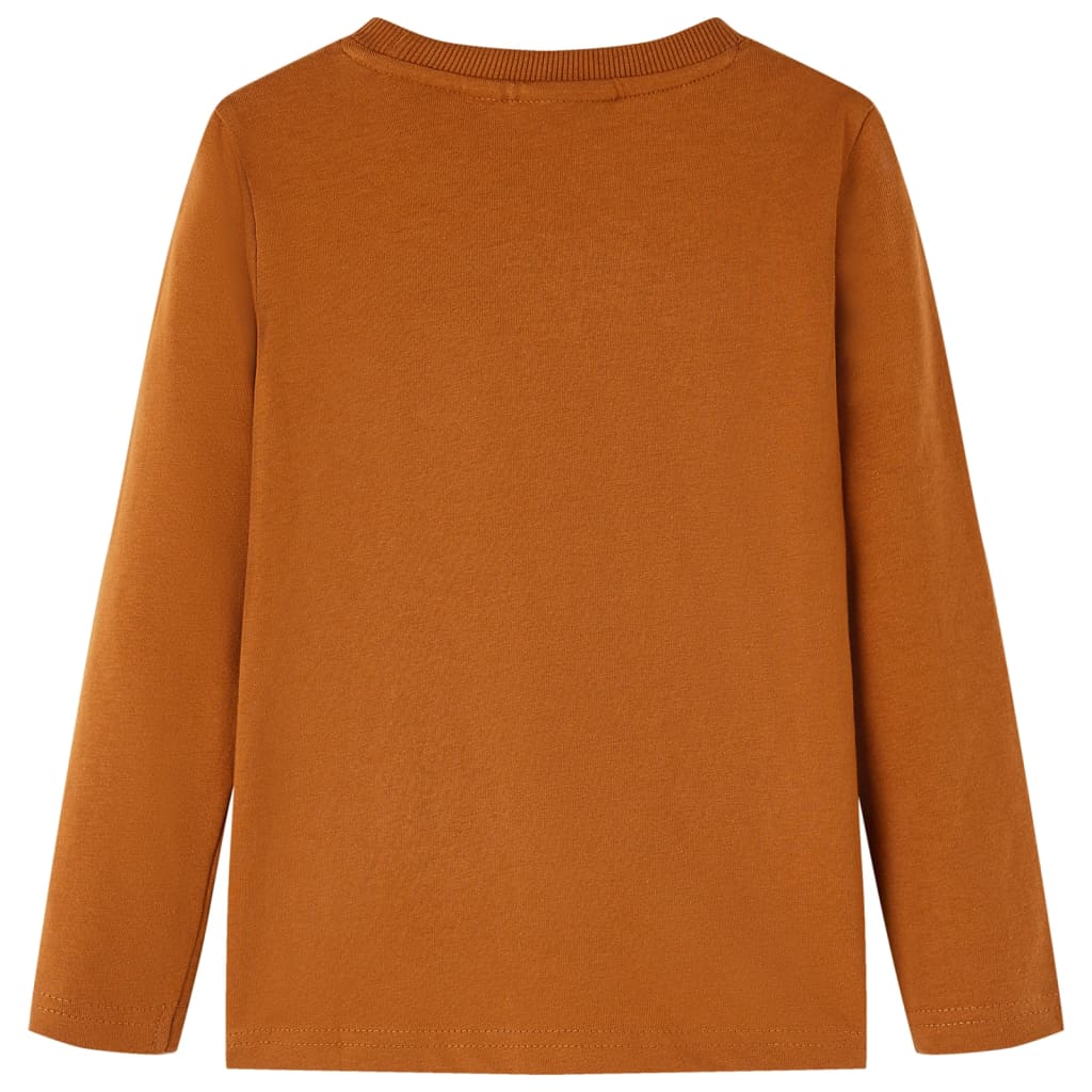 VidaXL Kindershirt met lange mouwen 128 cognackleurig