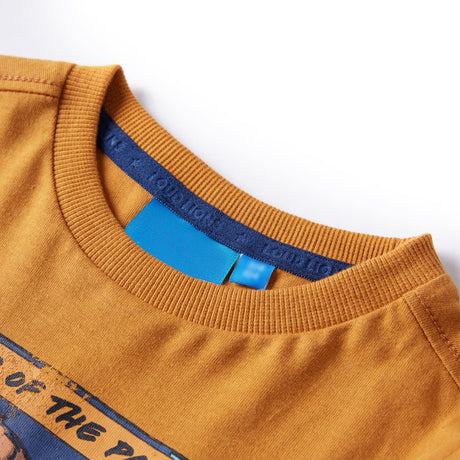 Vidaxl kindershirt met lange mouwen 116 donkerokerkleurig