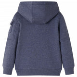 VidaXL Kindervest met capuchon en rits 140 gemêleerd donkerblauw
