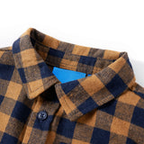 Vidaxl kinderoverhemd geruit 116 cognackleurig en blauw