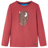 Vidaxl kindershirt met lange mouwen 116 roodbruin