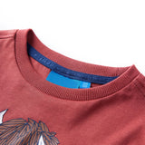 VidaXL Kindershirt met lange mouwen 128 roodbruin