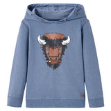 Vidaxl kindertrui met capuchon 116 gemêleerd blauw