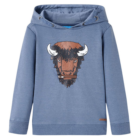 Vidaxl kindertrui met capuchon 128 gemêleerd blauw