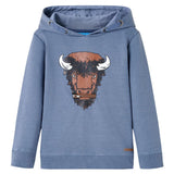 Vidaxl kindertrui met capuchon 140 gemêleerd blauw