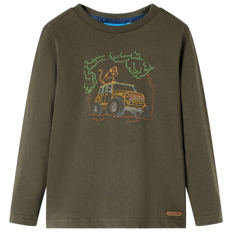 Vidaxl kindershirt met lange mouwen 92 kakikleurig