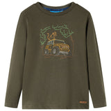 Vidaxl kindershirt met lange mouwen 116 kakikleurig