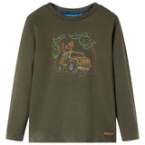 VidaXL Kindershirt met lange mouwen 140 kakikleurig