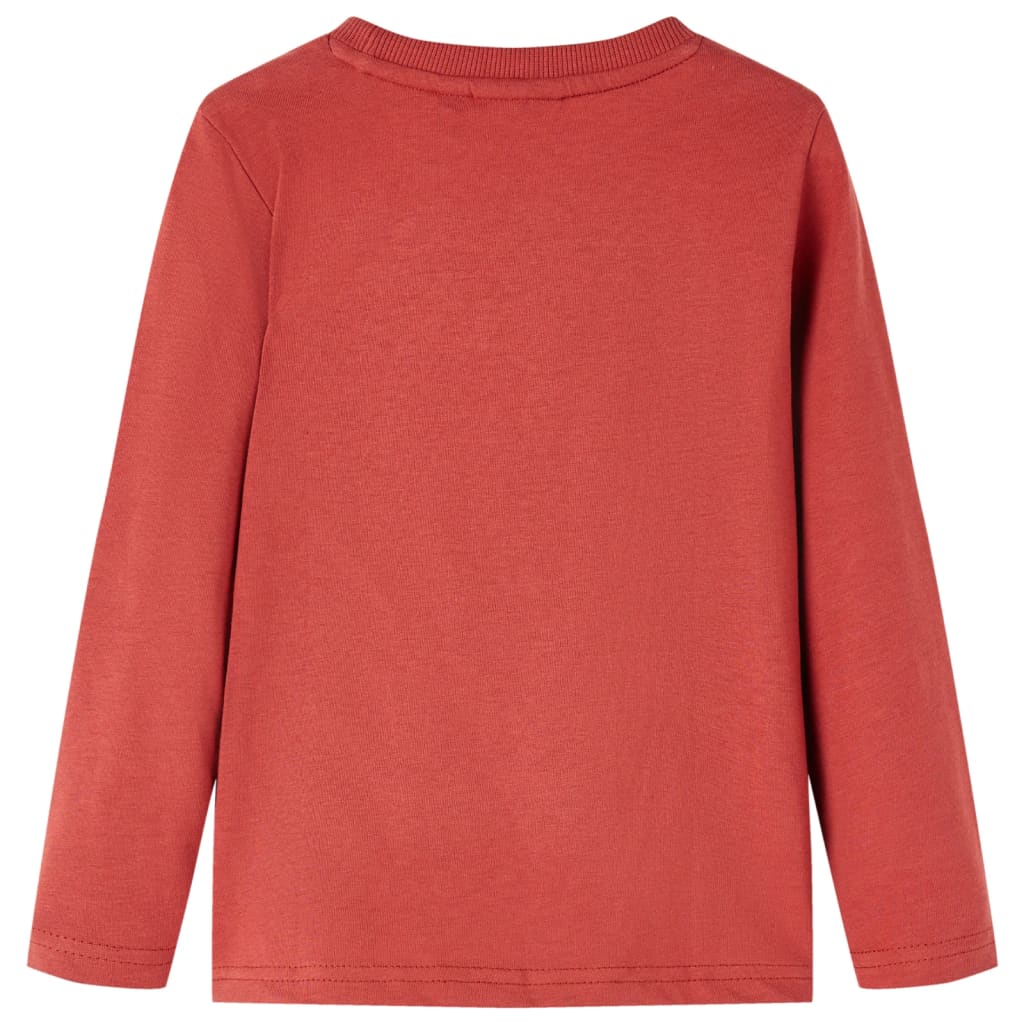 Vidaxl kindershirt met lange mouwen 92 roodbruin