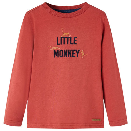Vidaxl kindershirt met lange mouwen 128 roodbruin