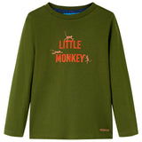 Vidaxl kindershirt met lange mouwen 104 donkerkakikleurig