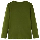 Vidaxl kindershirt met lange mouwen 128 donkerkakikleurig