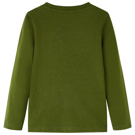 Vidaxl kindershirt met lange mouwen 128 donkerkakikleurig