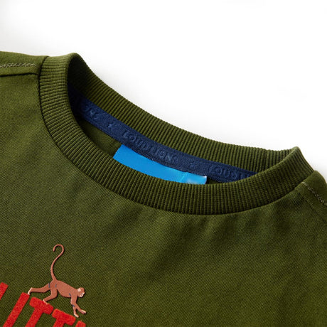 Vidaxl kindershirt met lange mouwen 128 donkerkakikleurig