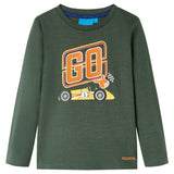Vidaxl kindershirt met lange mouwen 92 donkergroen