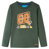 VidaXL Kindershirt met lange mouwen 140 donkergroen