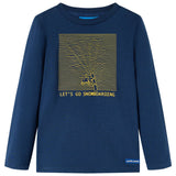 VidaXL Kindershirt met lange mouwen 104 marineblauw