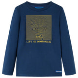Vidaxl kindershirt met lange mouwen 128 marineblauw