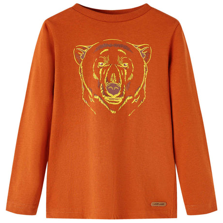 Vidaxl kindershirt met lange mouwen 116 lichtroestkleurig