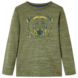 Vidaxl kindershirt met lange mouwen 104 gemêleerd kakikleurig