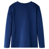 VidaXL Kindershirt met lange mouwen 128 marineblauw
