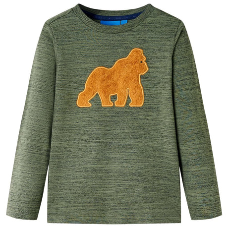Vidaxl kindershirt met lange mouwen 104 gemêleerd kakikleurig