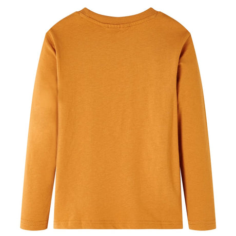 Vidaxl kindershirt met lange mouwen 104 donkerokerkleurig