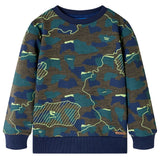 Vidaxl kindershirt 128 gemêleerd donkerkakikleurig