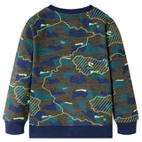 Vidaxl kindershirt 128 gemêleerd donkerkakikleurig