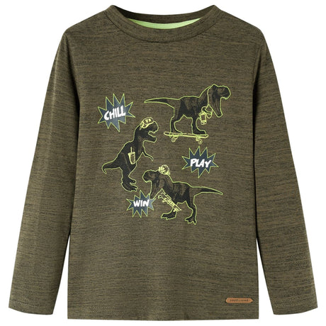 Vidaxl kindershirt met lange mouwen 104 gemêleerd kakikleurig