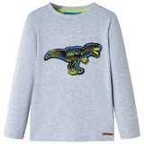 Vidaxl kindershirt met lange mouwen 128 gemêleerd grijs