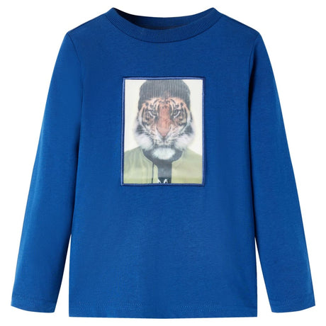 Vidaxl kindershirt met lange mouwen 128 donkerblauw
