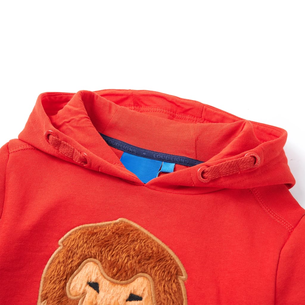 Vidaxl kindertrui met capuchon 128 rood