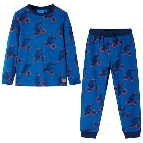 Vidaxl kinderpyjama met lange mouwen 128 petroleumkleurig