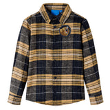 Vidaxl kindershirt geruit 92 geel en zwart