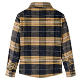 Vidaxl kindershirt geruit 104 geel en zwart