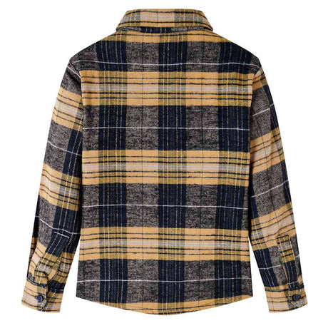 Vidaxl kindershirt geruit 116 geel en zwart
