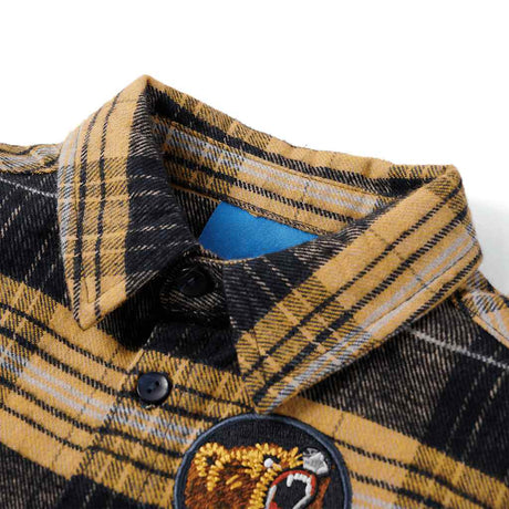 Vidaxl kindershirt geruit 116 geel en zwart
