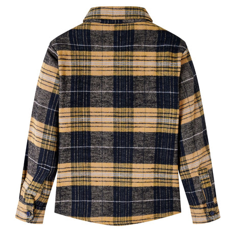 Vidaxl kindershirt geruit 128 geel en zwart