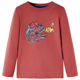 Vidaxl kindershirt met lange mouwen 116 roodbruin