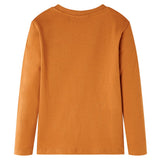 Vidaxl kindershirt met lange mouwen 128 donkerokerkleurig
