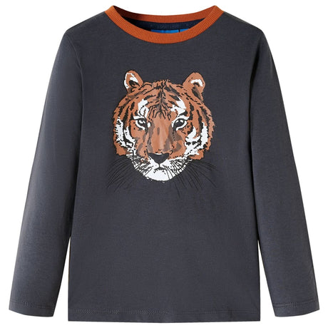 Vidaxl kindershirt met lange mouwen 92 antracietkleurig