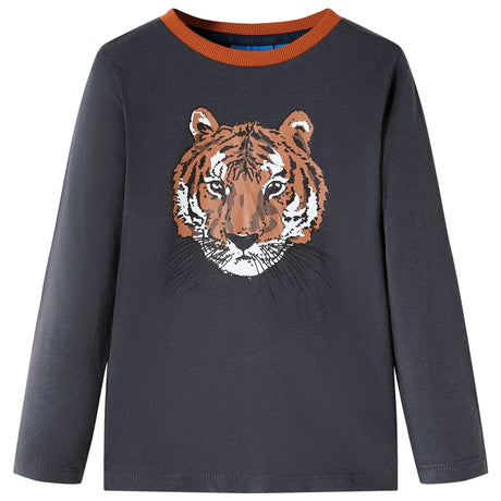 Vidaxl kindershirt met lange mouwen 104 antracietkleurig