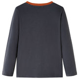 Vidaxl kindershirt met lange mouwen 104 antracietkleurig