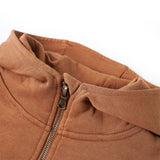 Vidaxl kindersweater met capuchon halve rits 104 antraciet- en cognackleurig