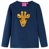 Vidaxl kindershirt met lange mouwen 116 marineblauw