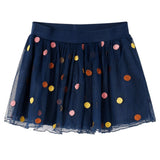 VidaXL Kinderrokje met tule en stippen 104 marineblauw