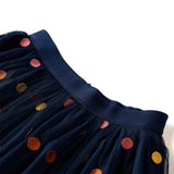 VidaXL Kinderrokje met tule en stippen 116 marineblauw